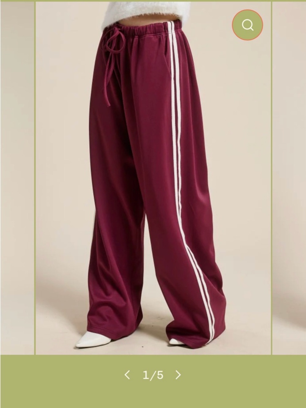 Maddy Maroon Track Pant - Women's Maroon Side-Stripe Pants